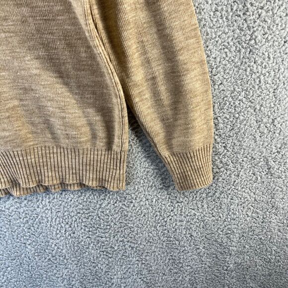 Vintage Pennshire Sweater Men's Extra Large Brown Tan Pullover Button Collar 70s - Picture 2 of 16